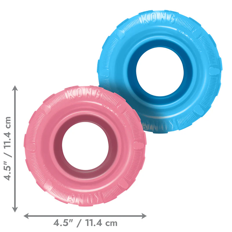 KONG Puppy Tire: Juguete de caucho para perros cachorros que estimulan la masticación y reducen el estrés - Imagen 5