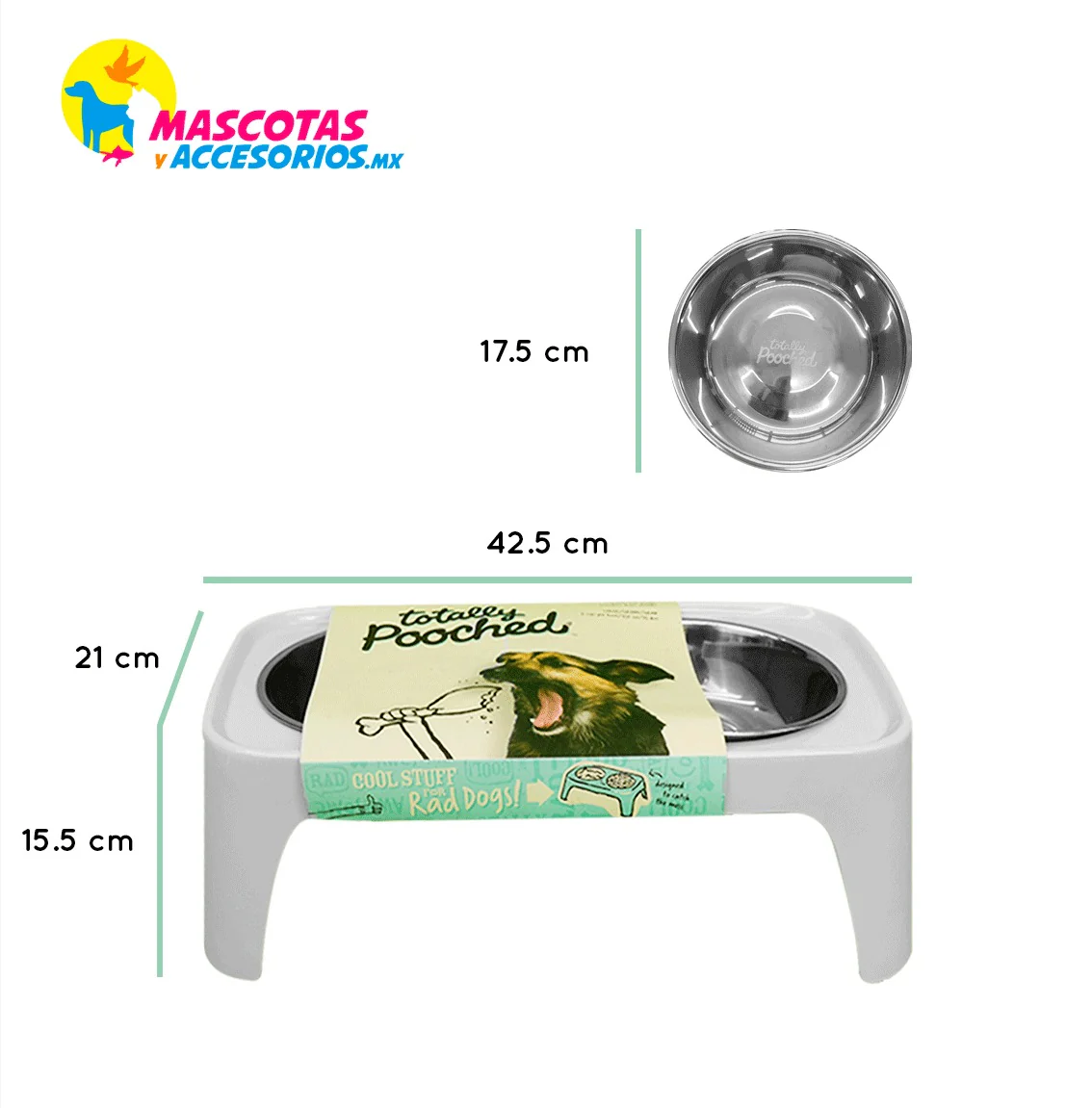 Plato Bebedero Y Comedero Elevado Doble Perros Grandes - Imagen 2