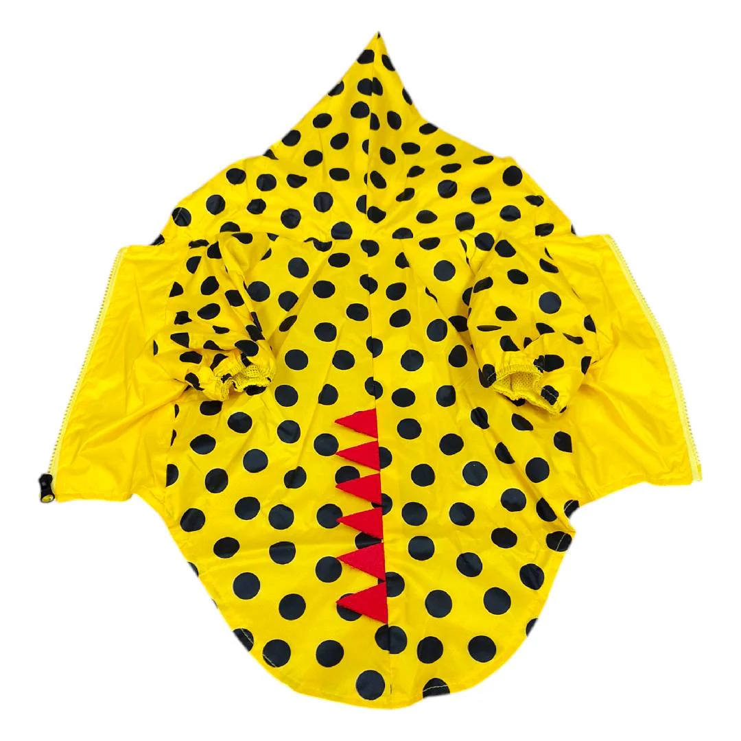 CT1916 1 Pieza De Impermeable Diseño Dinosaurio Lunares Amarillos Para Mascota - Imagen 3