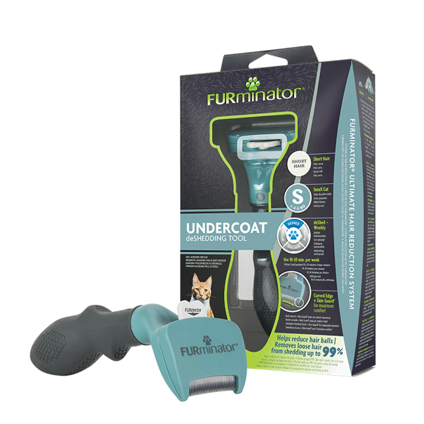 Cepillo Deslanador Furminator Para Gato Chico y Mediano Pelo Corto