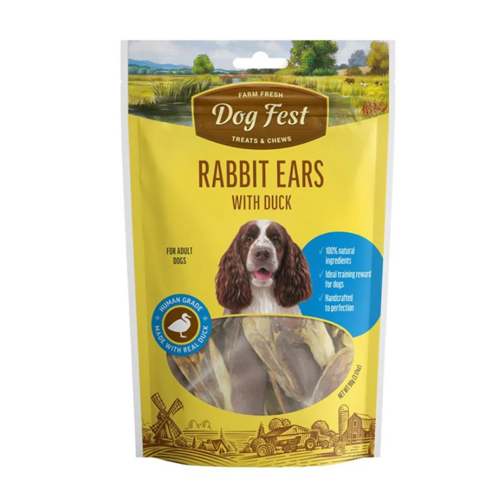 Dog Fest Orejas de Conejo con Pato 90gr