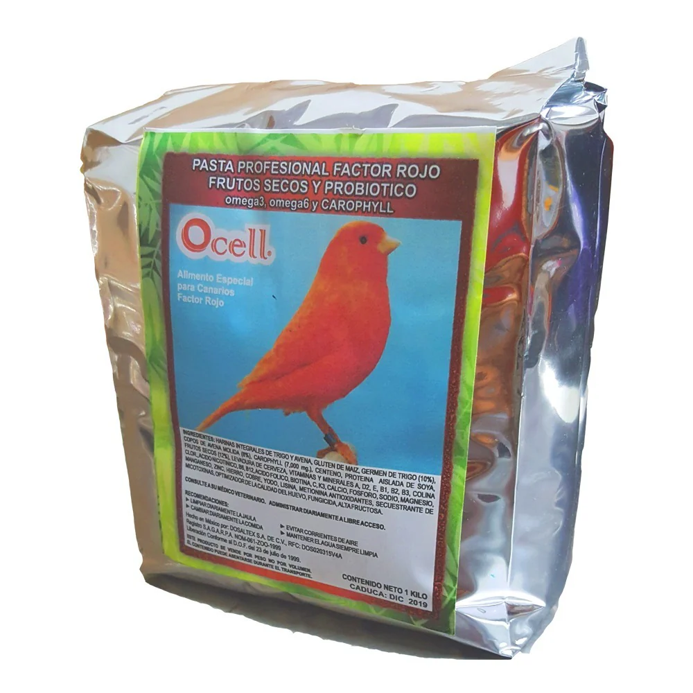 Ocell Alimento Aves Canarias Pasta Profesional Factor Rojo 1kg - Imagen 3