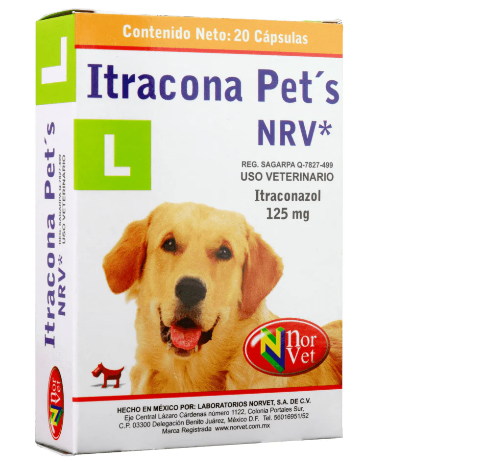 Itracona Pets NRV L 20 cápsulas ( Itraconazol 125 mg )
