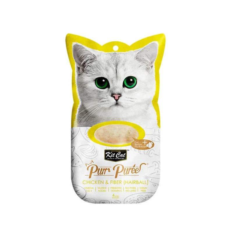 Kit Cat Purr Purée - Chicken & Fiber (Hairball)