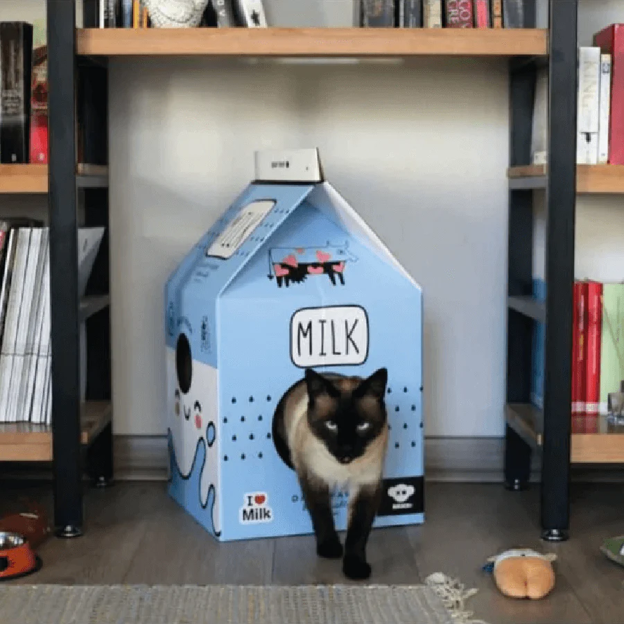 Maxi Caja Leche Azul Con Rascador - Imagen 3