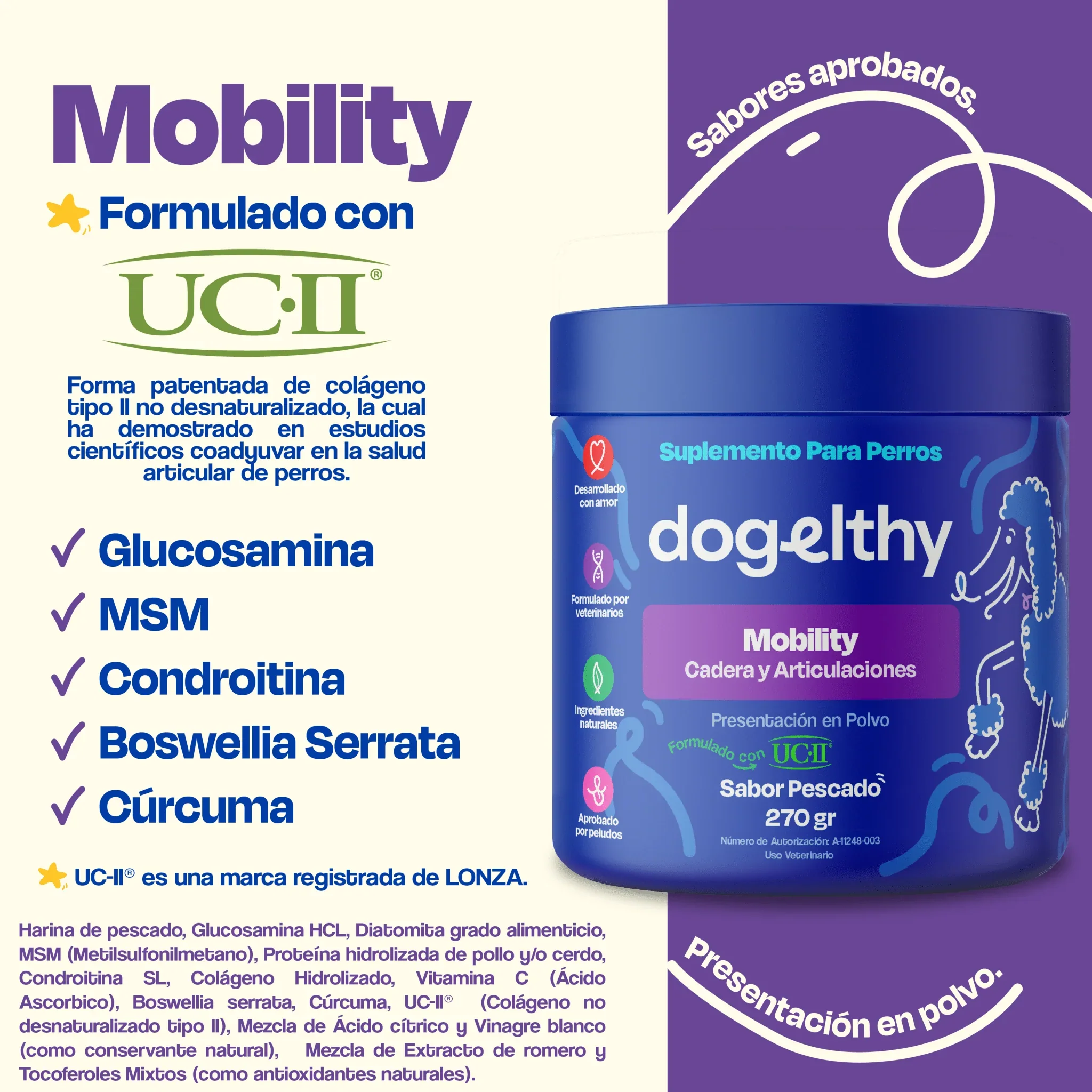 Dogelthy MOBILITY Sabor Pescado 270 gr ( Cadera y Articulaciones ) - Imagen 4