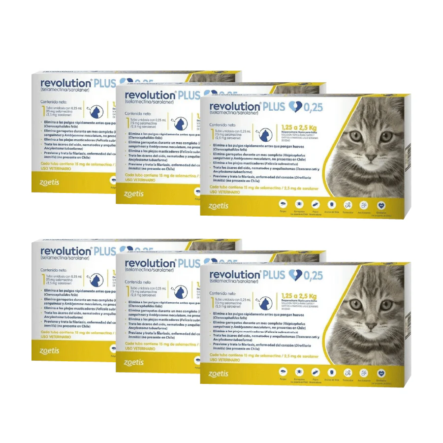 Pack 6x Revolution Plus Gato 0.25ml
