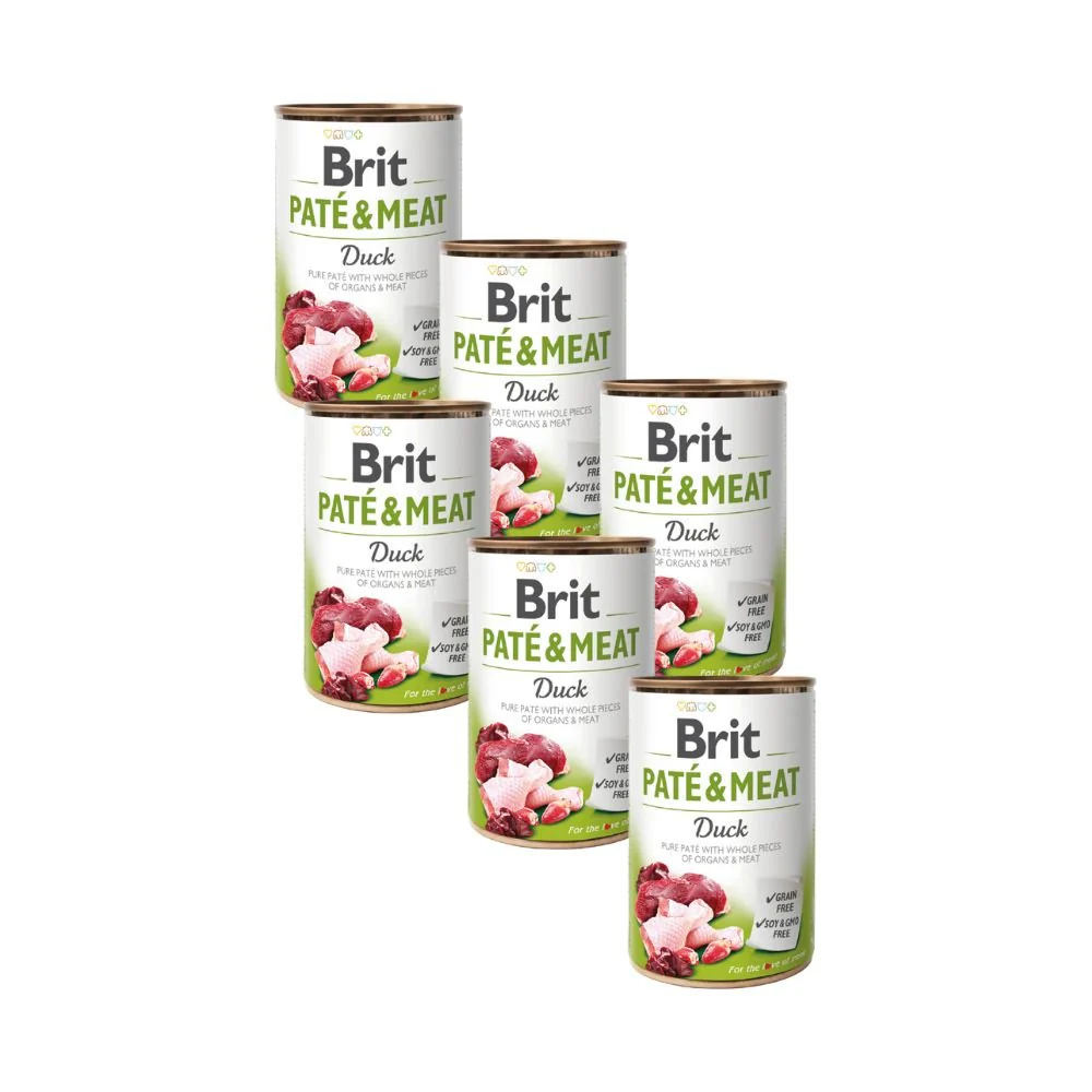 Pack 6x Lata Brit Pate & Meat Duck 400Gr