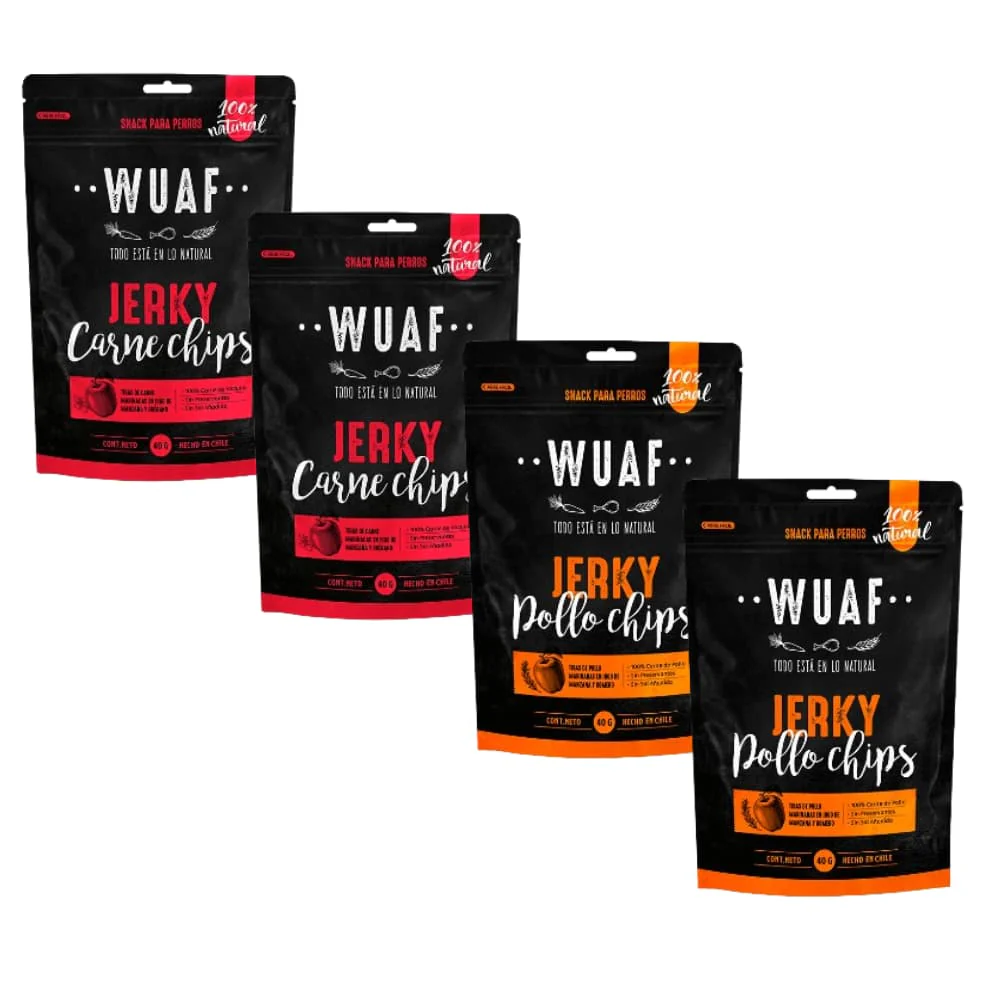 Pack Wuaf Jerky Chips 4X 40Gr Variedades