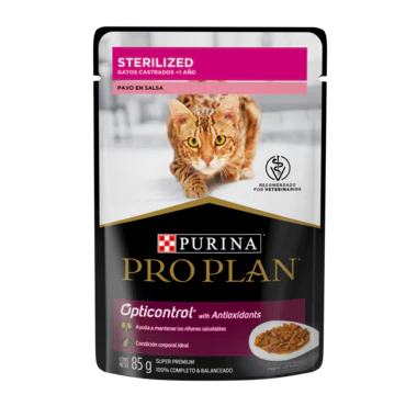 Caja con 24 Sobres Alimento Humedo Gato Esterilizado Pavo en Salsa Purina