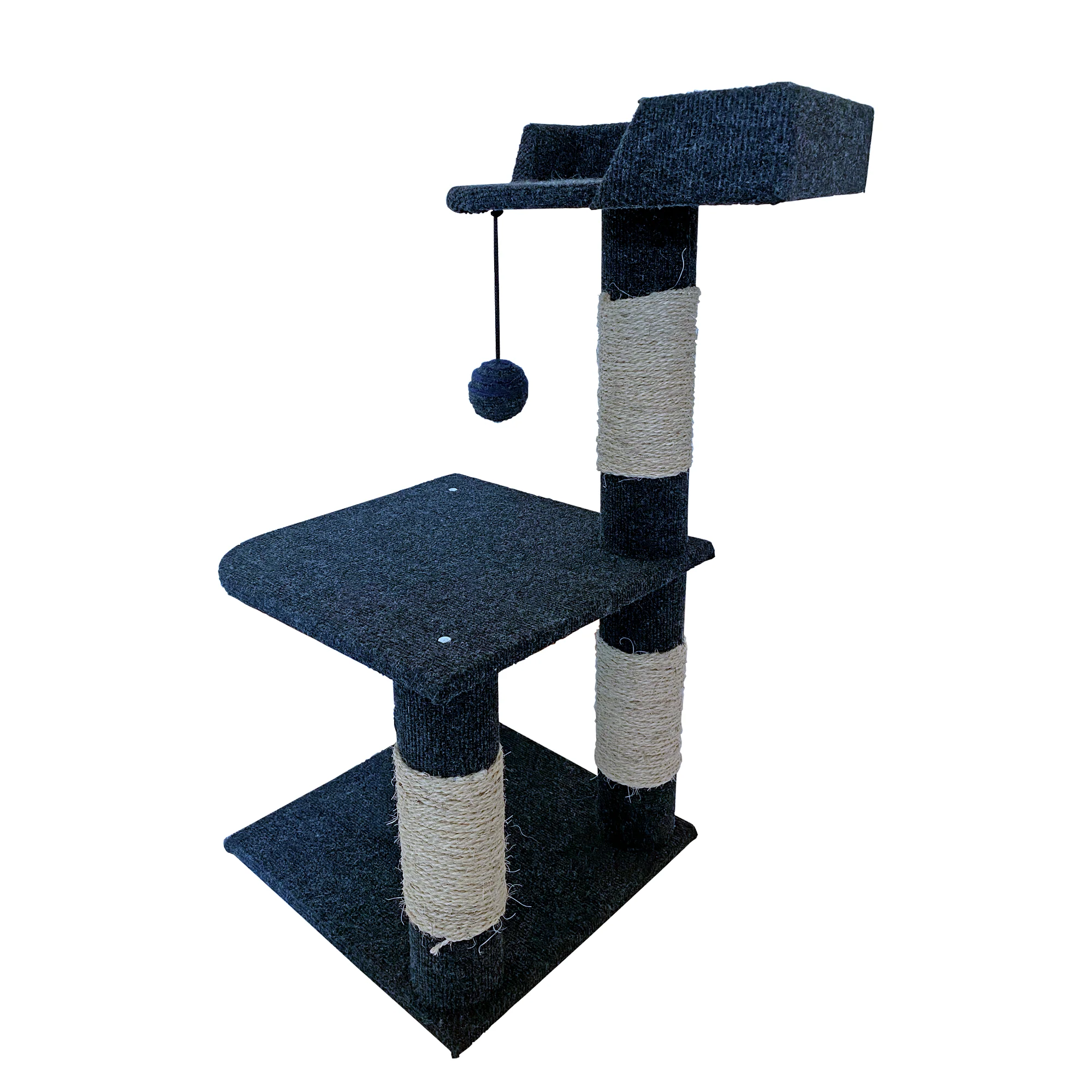 Rascador Para Gatos Arbol Mueble Juguete Gris 80 Cm - Imagen 7