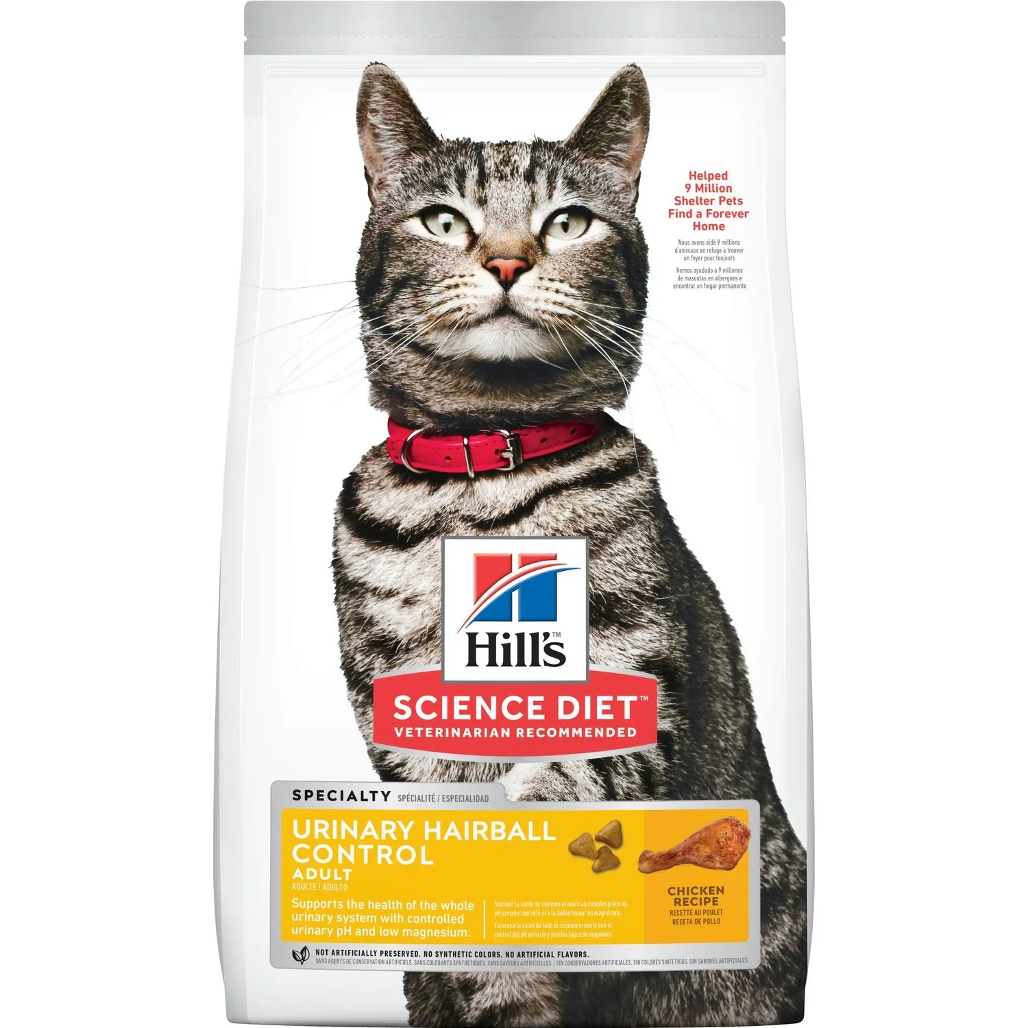 Hill’s Urinary + Hairball Control de Pollo — Alimento para Gatos Adultos