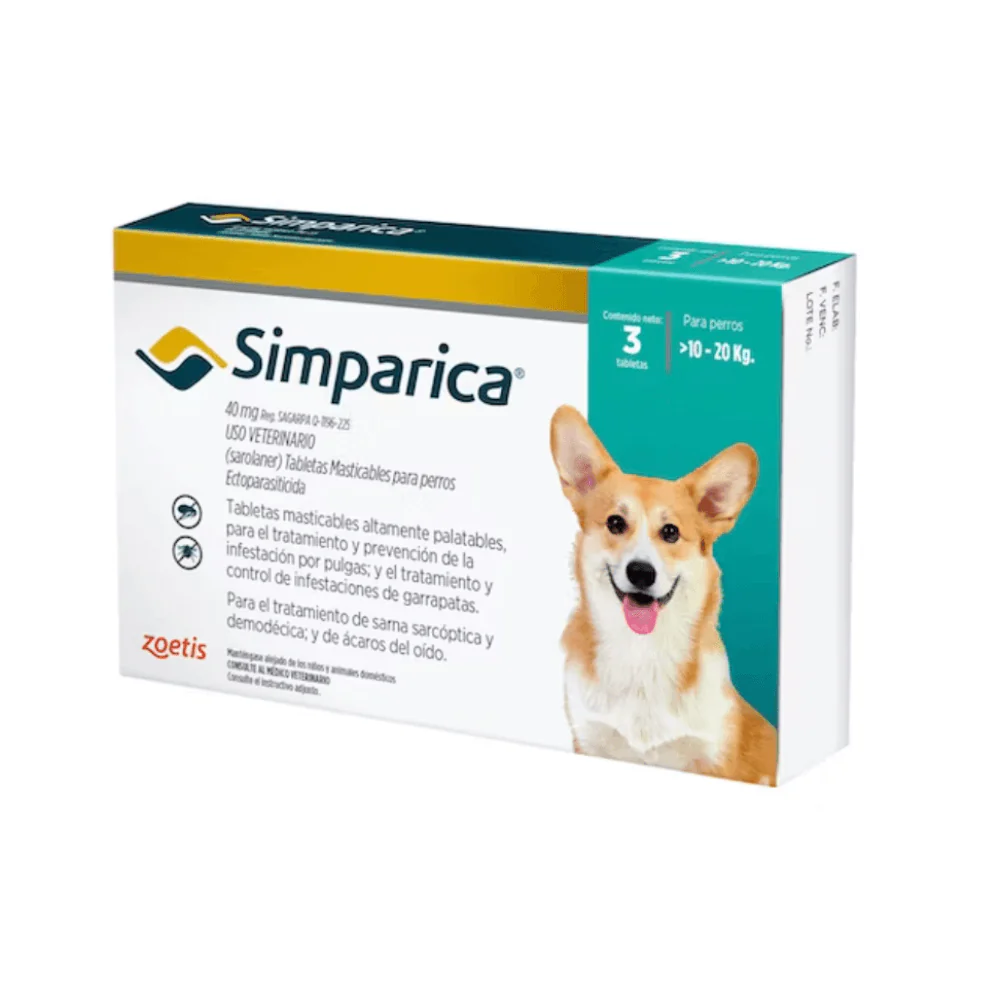 Simparica 10 - 20kg (40mg) 3 Comprimidos