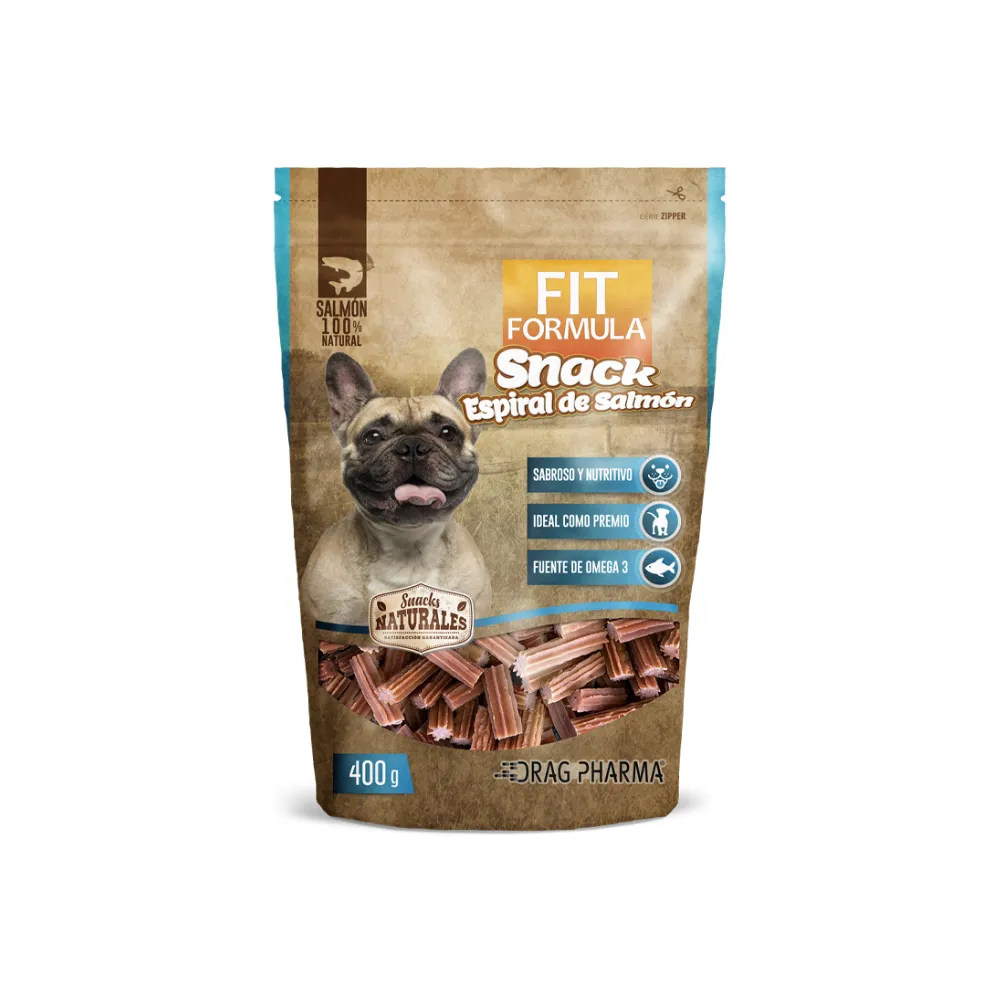 Snack Fit Perro Espiral de Salmon 400 Gr