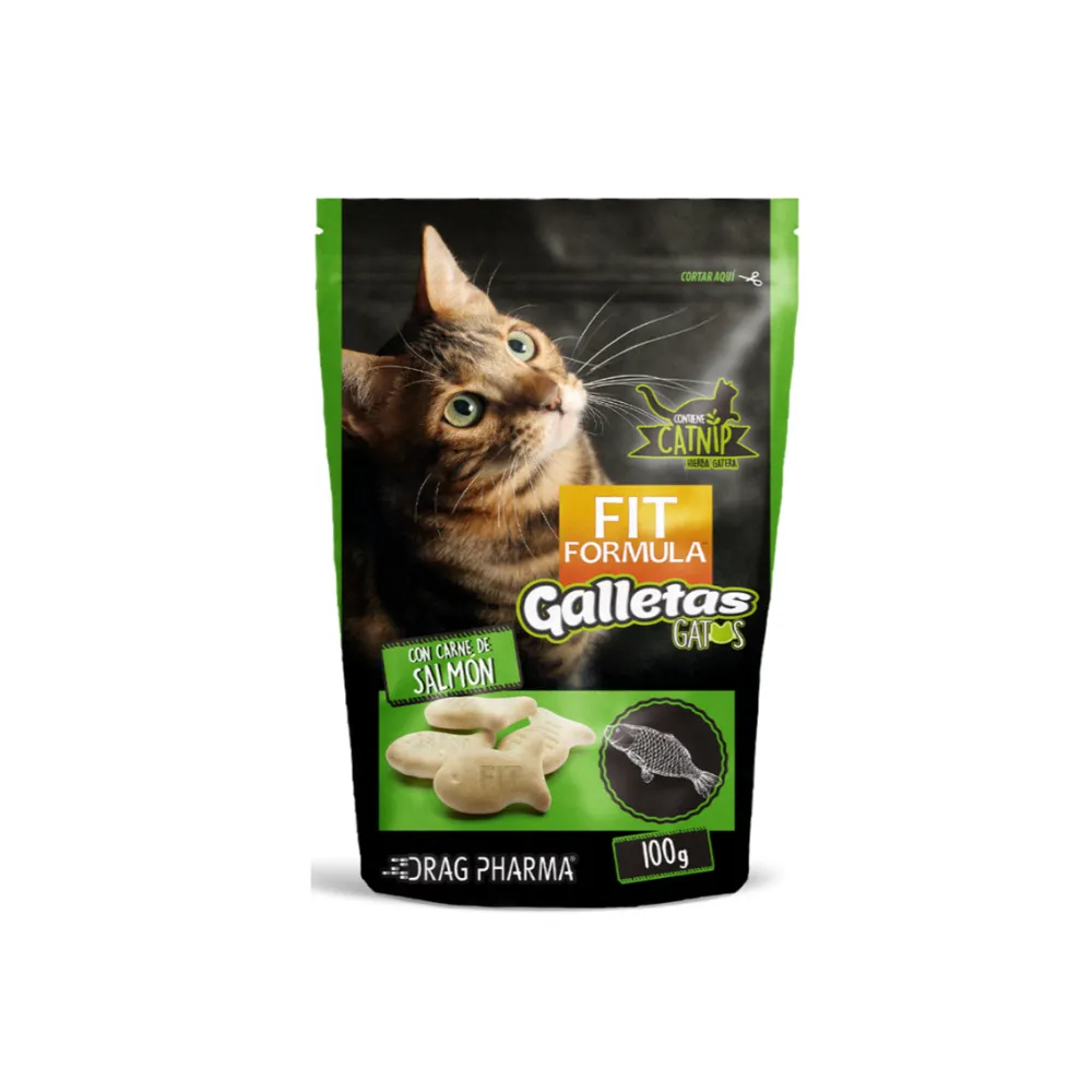 Snack Fit Gato Galletas Catnip Salmon 100 Gr