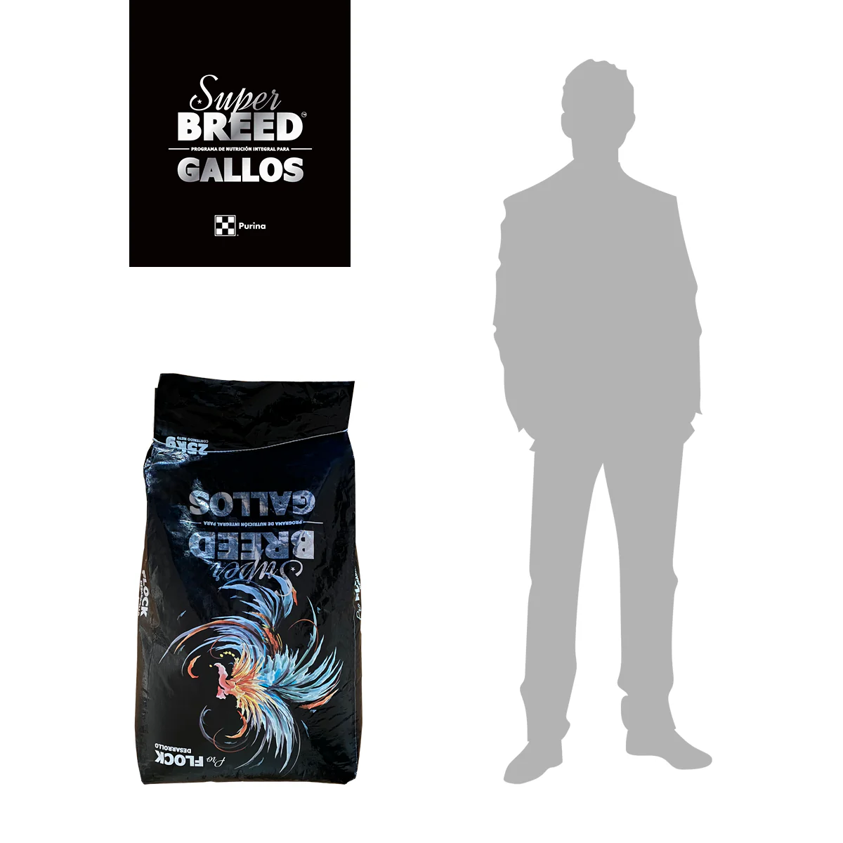 Alimento Para Gallos Super Breed Pro Flock 25kg Purina - Imagen 4