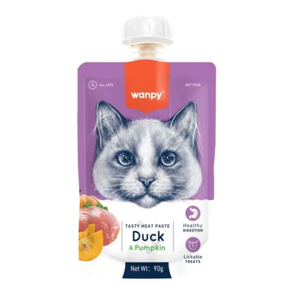 Wanpy Tasty Meat Paste Cat Duck & Pumpkin 90 Gr