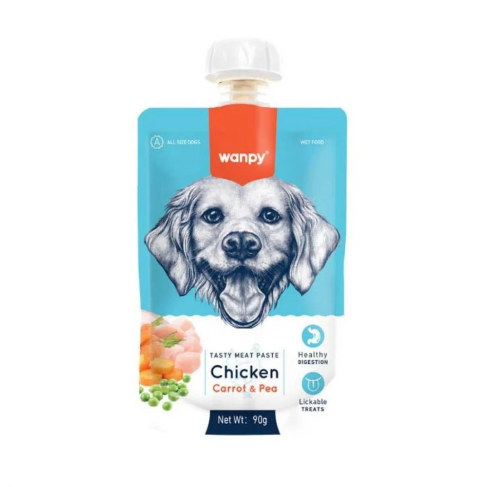 Wanpy Tasty Meat Paste Dog Chicken, Carrot & Pea 90 Gr