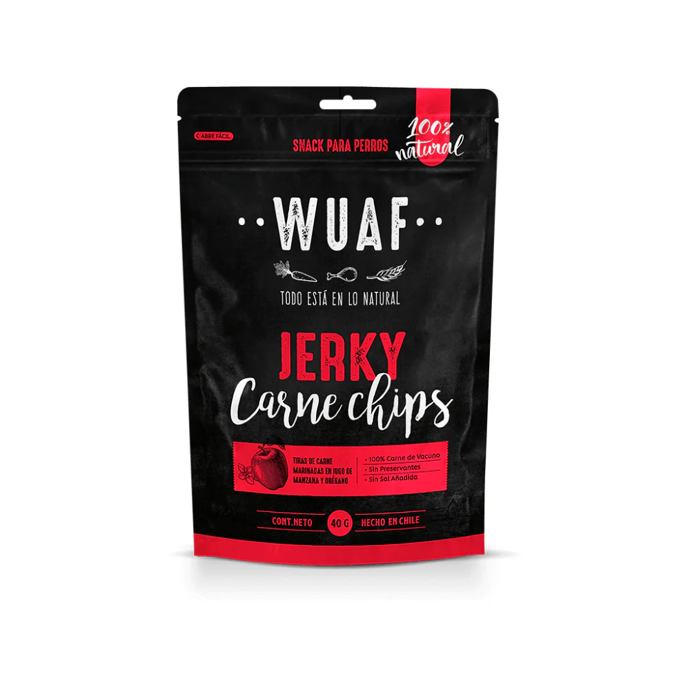Wuaf Jerky Chips Carne Orégano 40Gr