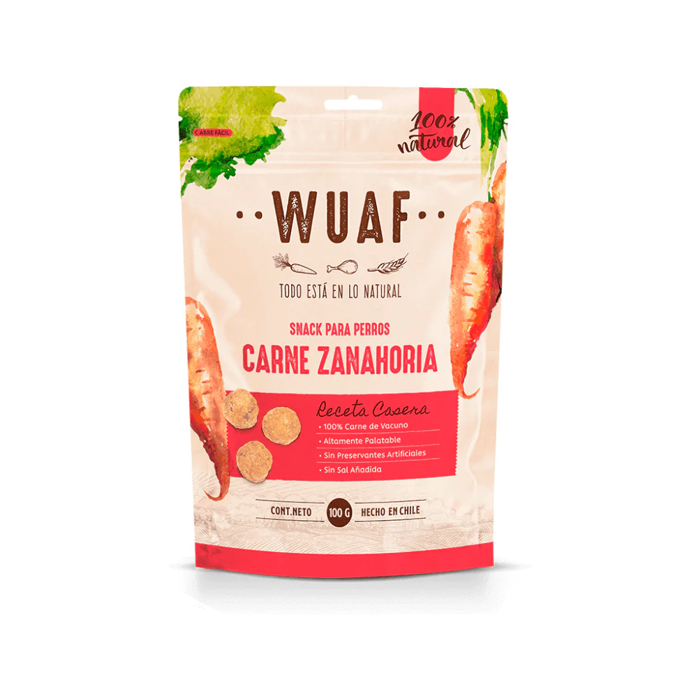 Wuaf Snack Receta Casera Carne Zanahoria 100Gr